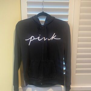 Black Hoodie with White 'Pink' Logo